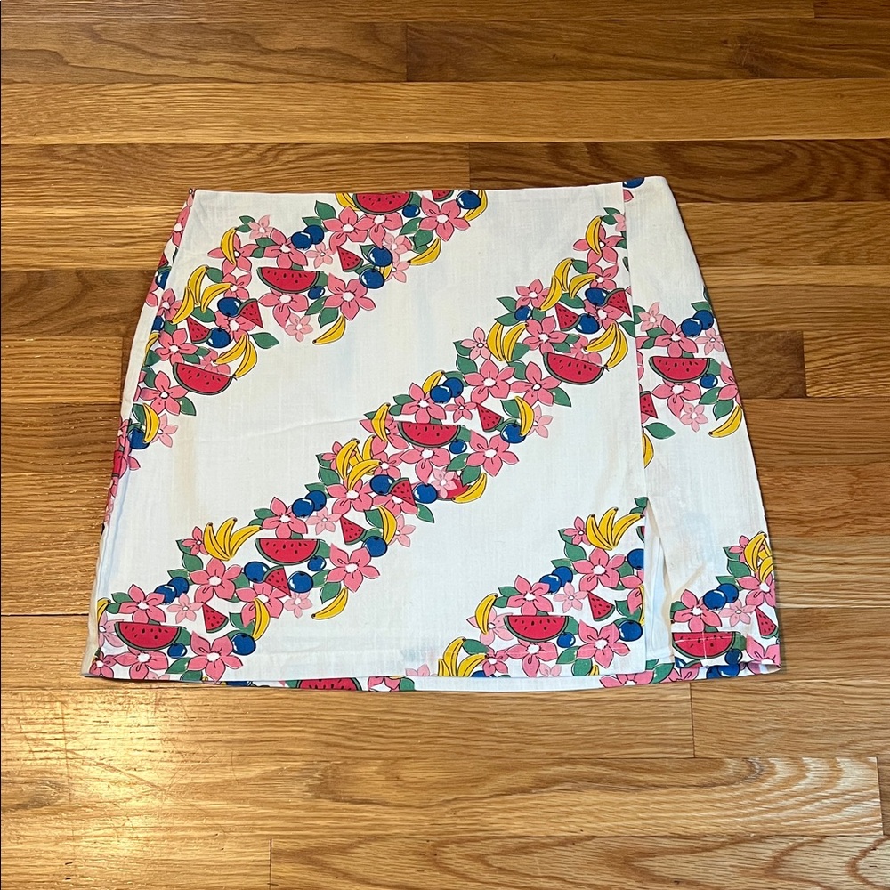 Vestique summer‎ Floral and fruit Print Skirt size large